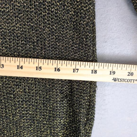 Ruby Rd Metallic Gold Rhinestone Black Top Women's M 3/4 Sleeve Glam Party Fairy - Picture 9 of 10